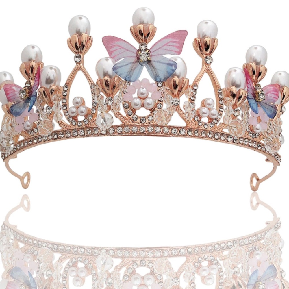 Elegant Pearl and Butterfly Tiara for Adults, wedding tiara, bride